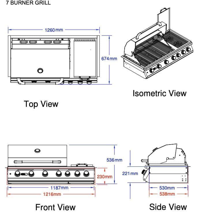 Barbacoa de gas 7 Burner (sin carrito) - Imagen 4