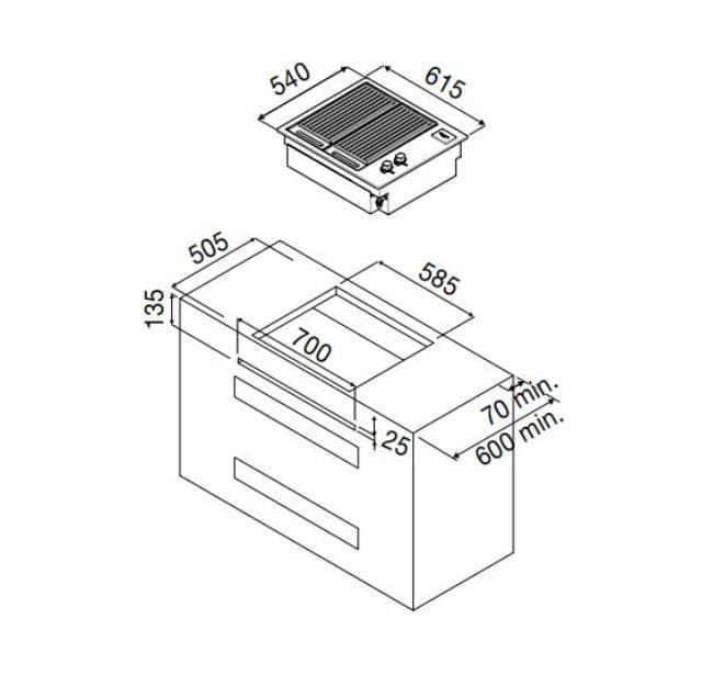Barbacoa de gas Fulgor 60 inox - Imagen 3