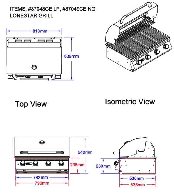 Barbacoa de gas Lonestar (sin carrito) - Imagen 3