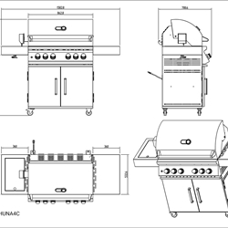 Barbacoa de gas Tahuna 4 con carro - Imagen 2