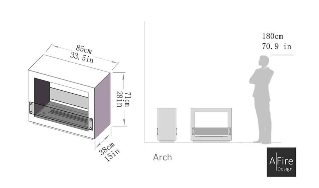 Chimenea bioetanol electrónica doble cara Arch - Imagen 2