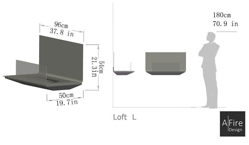 Chimenea bioetanol electrónica Loft L - Imagen 2