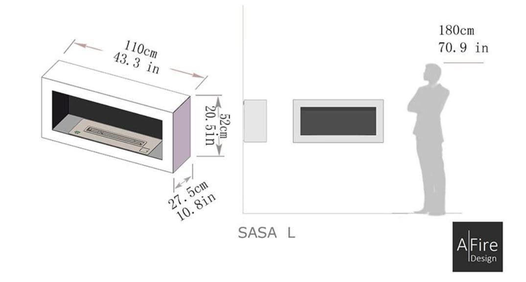 Chimenea bioetanol electrónica Sasa L - Imagen 2