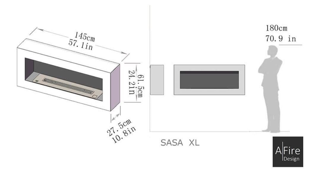 Chimenea bioetanol electrónica Sasa XL - Imagen 2