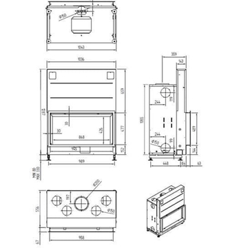 Chimenea de leña Argento 1050 H Premium (frontal) - Imagen 2