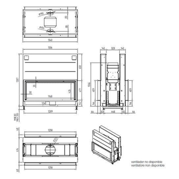 Chimenea de leña Argento 1350 DH Premium (doble cara) - Imagen 2