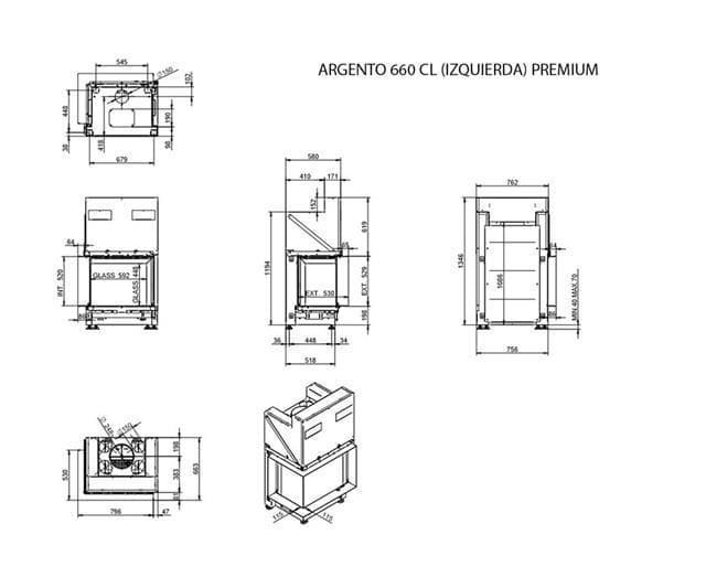 Chimenea de leña Argento 660 CL/CR Basic (Esquinero) - Imagen 3