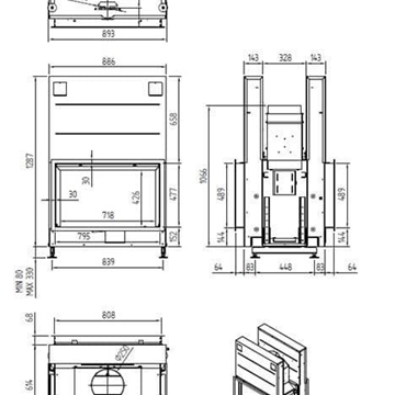 Chimenea de leña Argento 900 DH Basic (doble cara) - Imagen 2