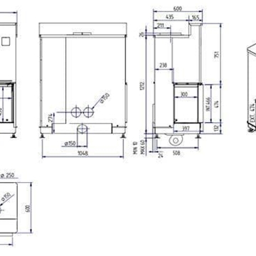 Chimenea de leña Luna Diamond 1100 CL/CR (esquinero) - Imagen 2