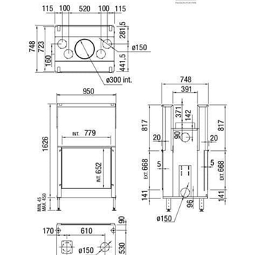 Chimenea de leña Luna Diamond 850 DV (doble cara) - Imagen 2