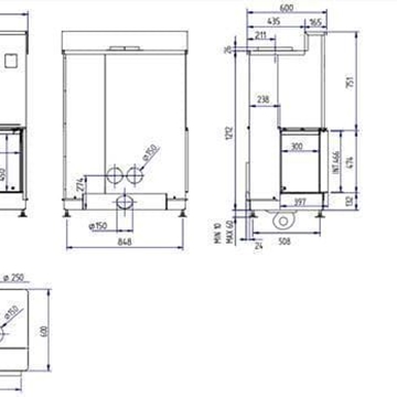 Chimenea de leña Luna Diamond 900CL/CR (esquinero) - Imagen 2