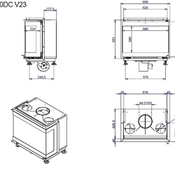 Chimenea de leña Venus 630 v23 3 caras - Imagen 2