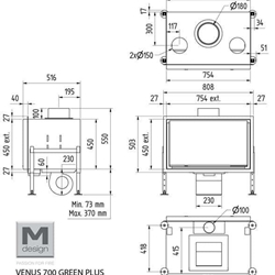 Chimenea de leña Venus 700 v23 (frontal) - Imagen 2