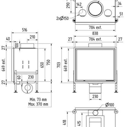 Chimenea de leña Venus 730 v23 (frontal) - Imagen 2
