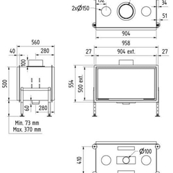 Chimenea de leña Venus 850D v23  (doble cara) - Imagen 2