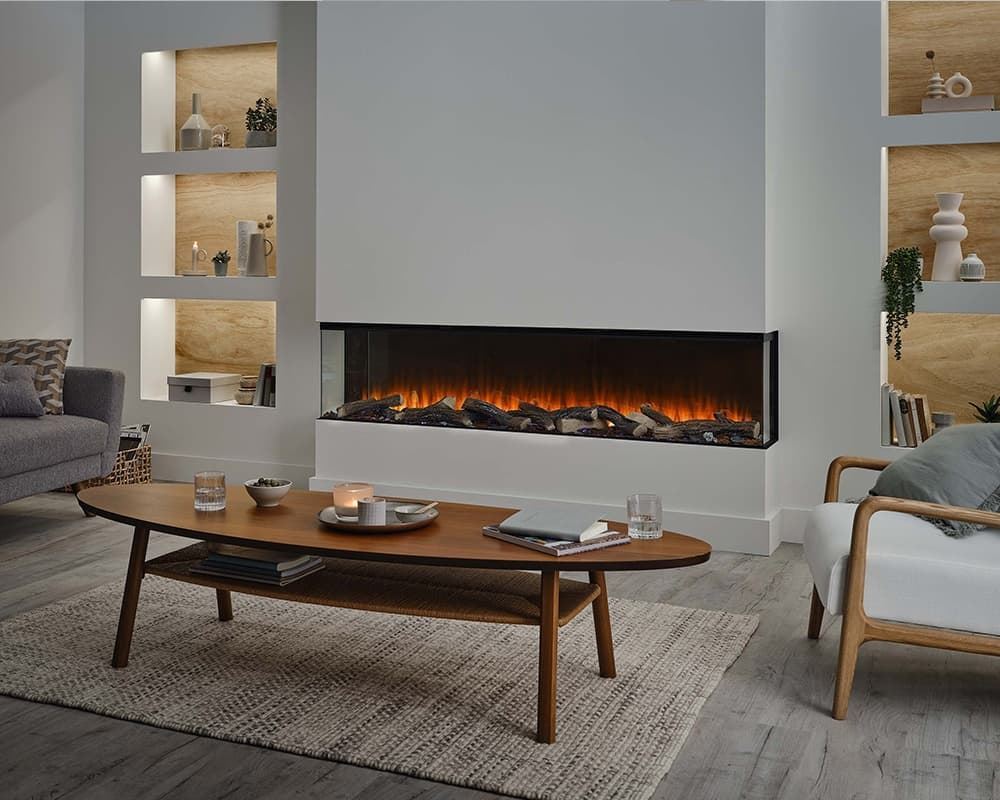 Chimenea eléctrica British Fires New Forest 1900 con Deluxe Real Logs - Imagen 1