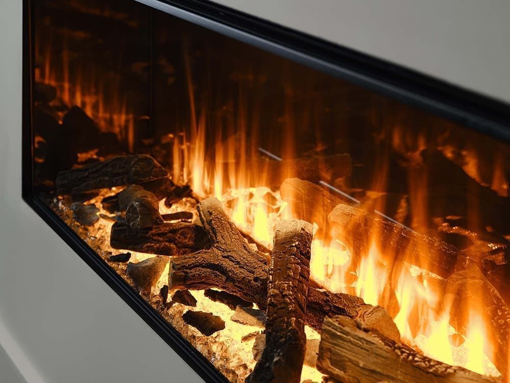 Chimenea eléctrica British Fires New Forest 1900 con Deluxe Real Logs - Imagen 2