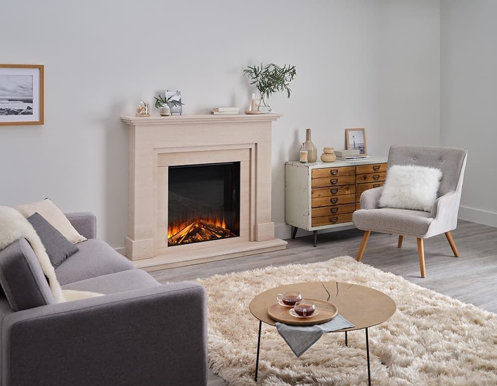 Chimenea eléctrica British Fires New Forest 650SQ con Deluxe Real Logs - Imagen 2