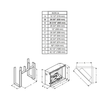 Chimenea eléctrica Faber Dimplex Rustic 36 - Imagen 2