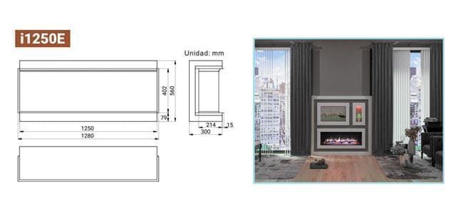 Chimenea eléctrica llama óptica Charlton&Jenrick i1250E smart App - Imagen 3