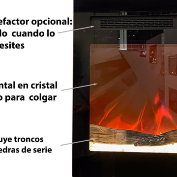 Chimenea eléctrica NoraFlames Illusion Flame 130 EVO - Imagen 2