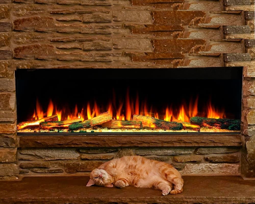 Chimenea eléctrica NoraFlames Liceo 120 con troncos iluminados - Imagen 1