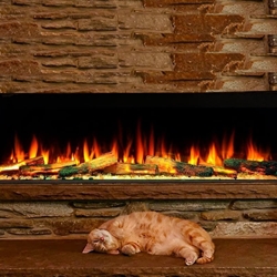 Chimenea eléctrica NoraFlames Liceo 125 con troncos iluminados - Imagen 1