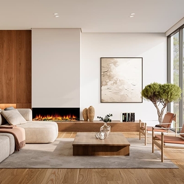 Chimenea eléctrica NoraFlames Liceo 150 con troncos iluminados - Imagen 1