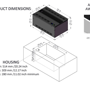 Chimenea eléctrica vapor Afire Advance AWA 20-50 - Imagen 2