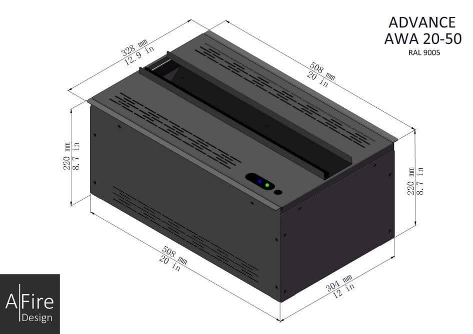 Chimenea eléctrica vapor Afire Advance AWA 20-50 - Imagen 3