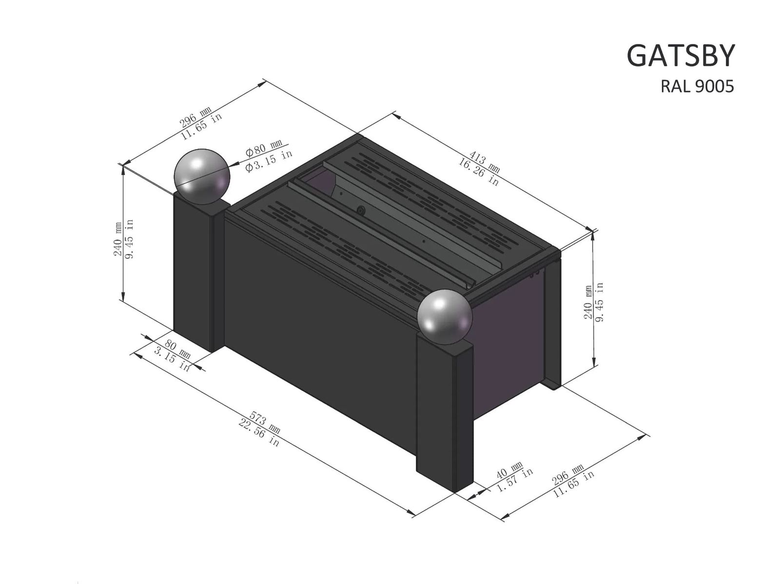 Chimenea eléctrica vapor Afire Gatsby - Imagen 4