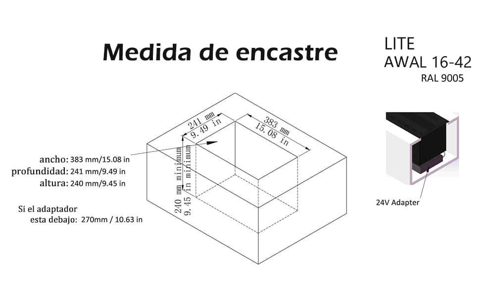 Chimenea eléctrica vapor Afire LITE AWL 16-42 - Imagen 5
