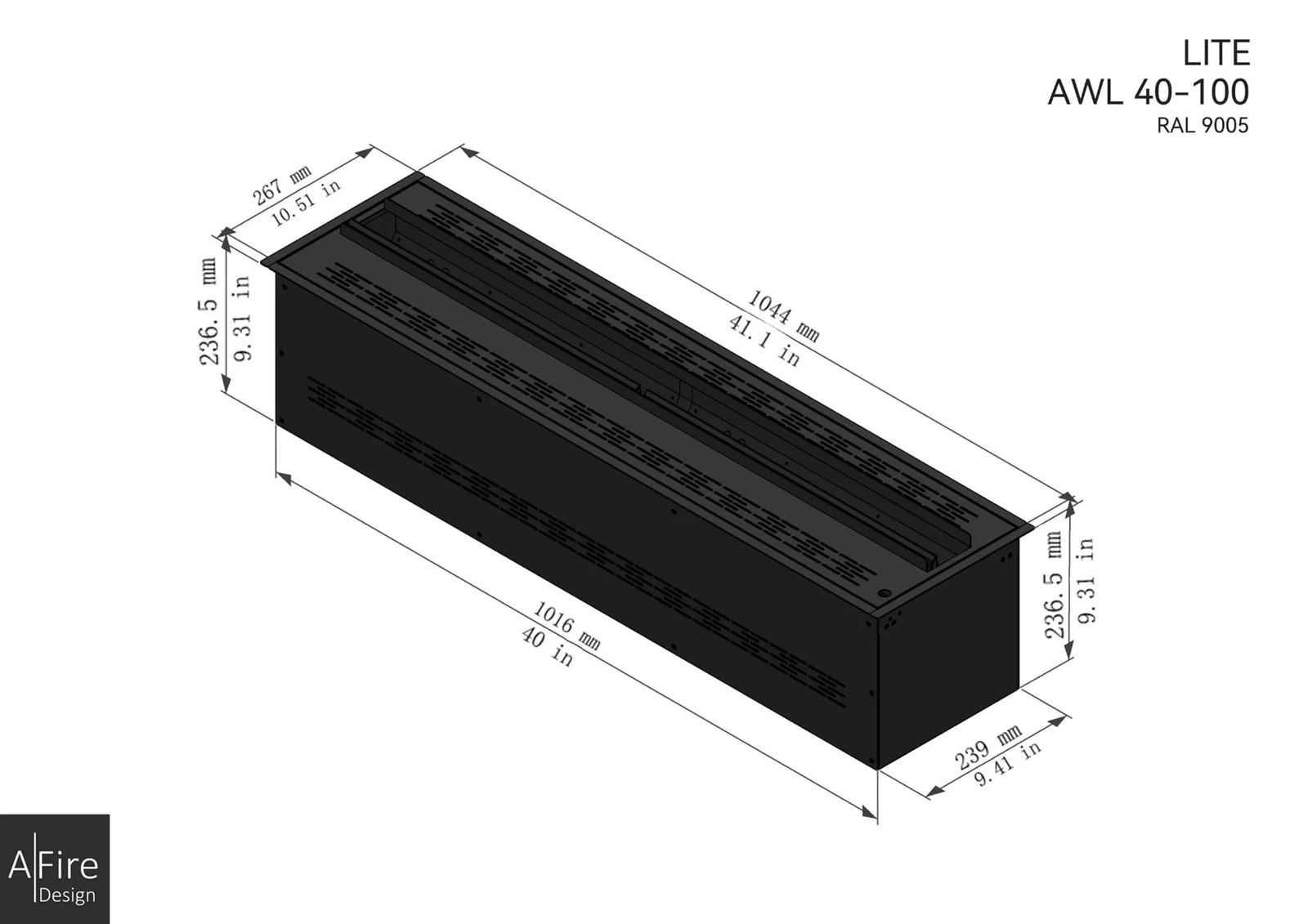 Chimenea eléctrica vapor Afire LITE AWL 40-100 - Imagen 4