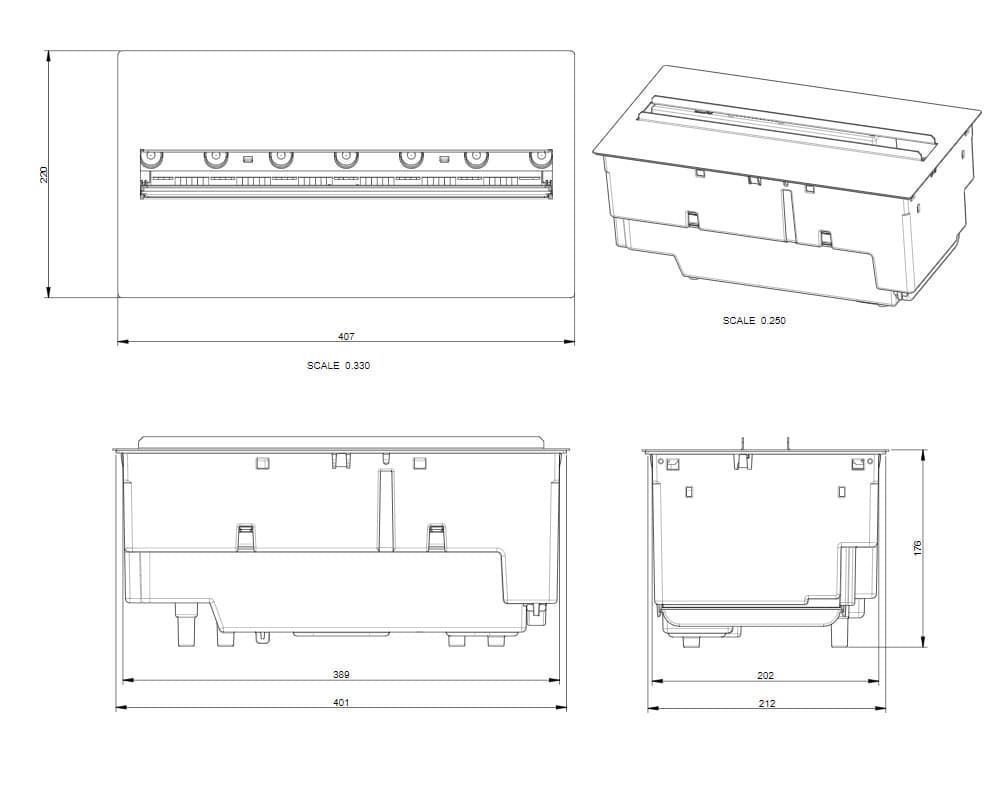 Chimenea eléctrica vapor Faber Dimplex Cassette Vapor 400/600 NH LED, sin efecto leños - Imagen 3