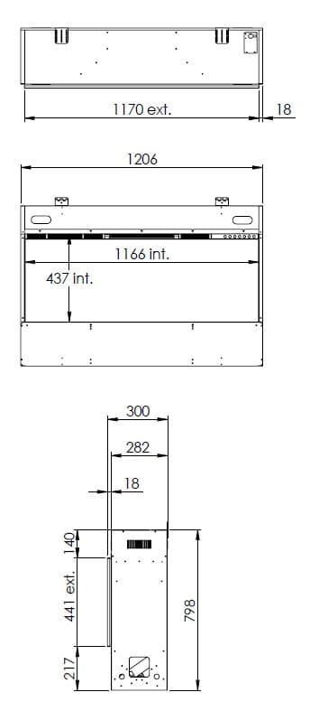 Chimenea eléctrica vapor Faber Sensación E-Slim 1200/450 Linear I (Frontal) - Imagen 2