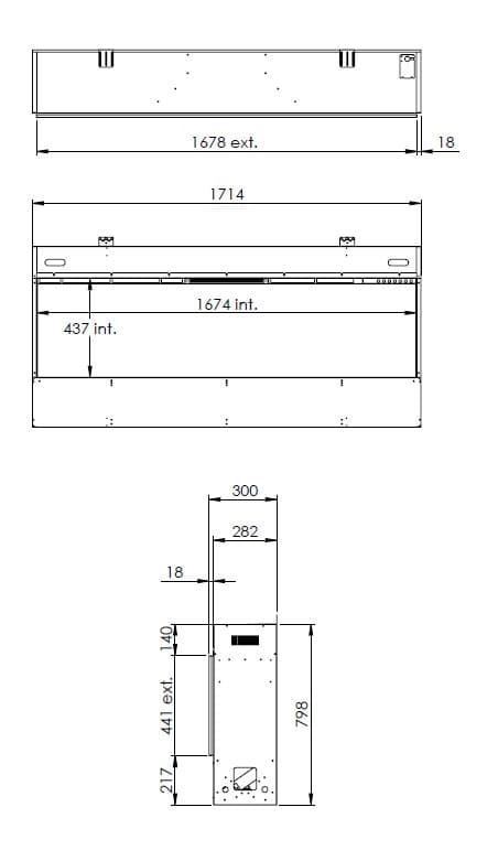 Chimenea eléctrica vapor Faber Sensación E-Slim Linear 1700/450 I (Frontal) - Imagen 2