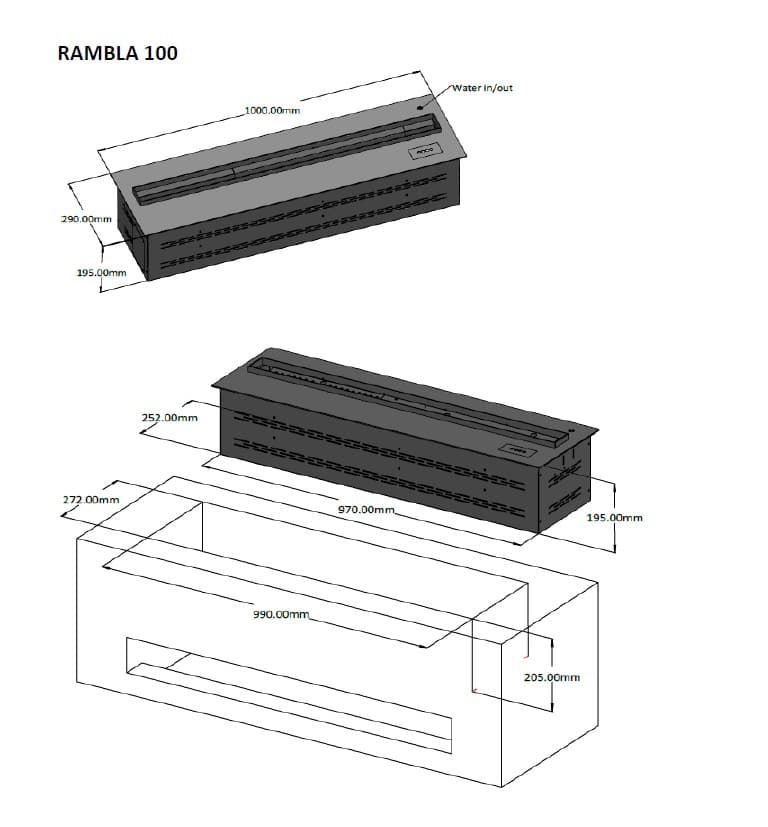 Chimenea eléctrica vapor marca Cinza modelo Burgas 100 - Imagen 1