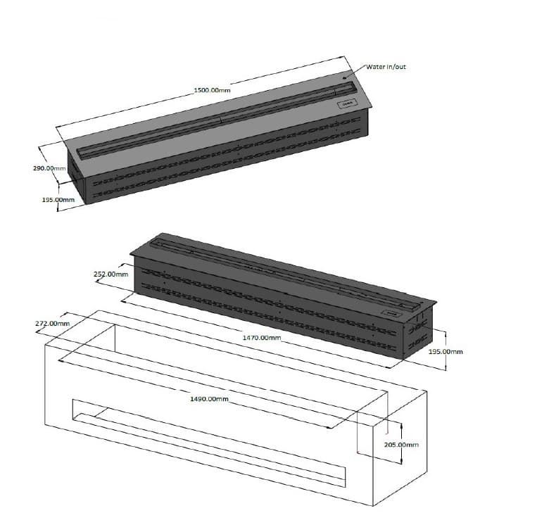 Chimenea eléctrica vapor marca Cinza modelo Burgas 150 - Imagen 1
