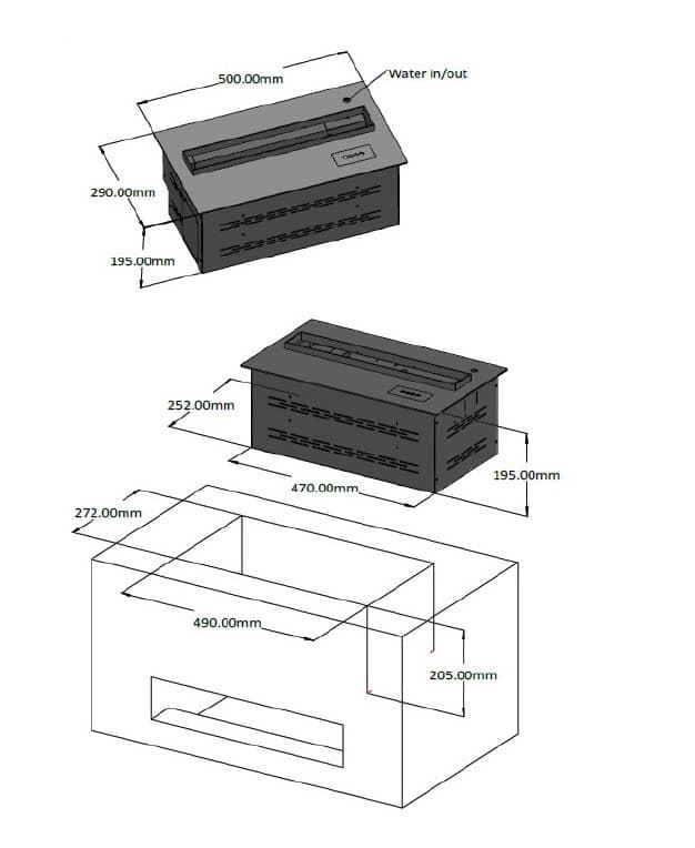 Chimenea eléctrica vapor marca Cinza modelo Burgas 50 - Imagen 1