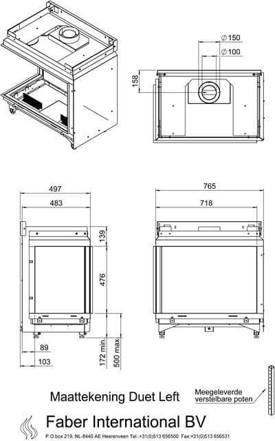 Chimenea gas Faber Duet M Smart (Esquinera) - Imagen 3