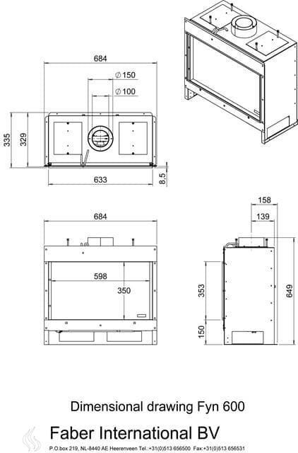 Chimenea gas Faber Fyn 600 (Frontal) - Imagen 2