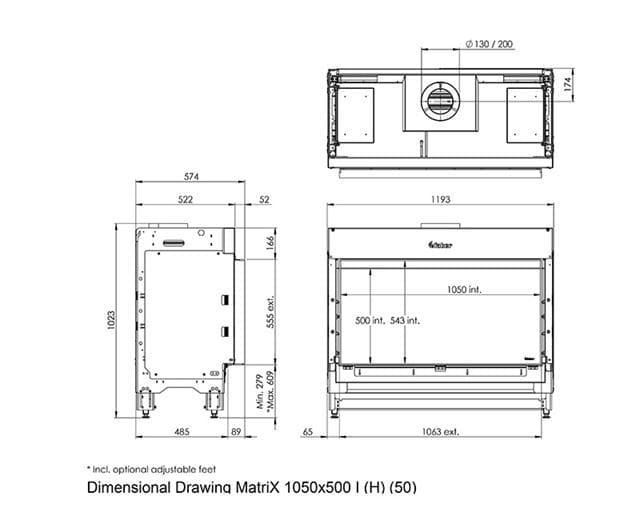 Chimenea gas Faber Matrix Hybrid 1050/500 I (Frontal) - Imagen 2