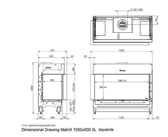 Chimenea gas Faber Matrix Hybrid 1050/500 II (Esquinera) - Imagen 2