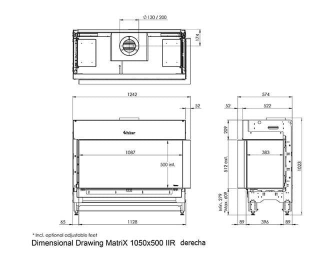 Chimenea gas Faber Matrix Hybrid 1050/500 II (Esquinera) - Imagen 3