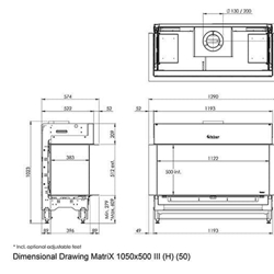 Chimenea gas Faber Matrix Hybrid 1050/500 III (Doble Corner) - Imagen 2