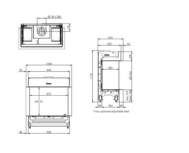 Chimenea gas Faber Matrix Hybrid 1050/500 (Room Divider) - Imagen 3