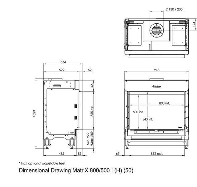 Chimenea gas Faber Matrix Hybrid 800/500 I (Frontal) - Imagen 3