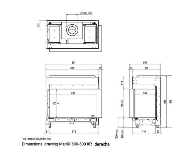 Chimenea gas Faber Matrix Hybrid 800/500 II (Esquinera) - Imagen 3