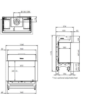 Chimenea gas Faber Matrix Hybrid 800/650 III (Doble Corner) - Imagen 2