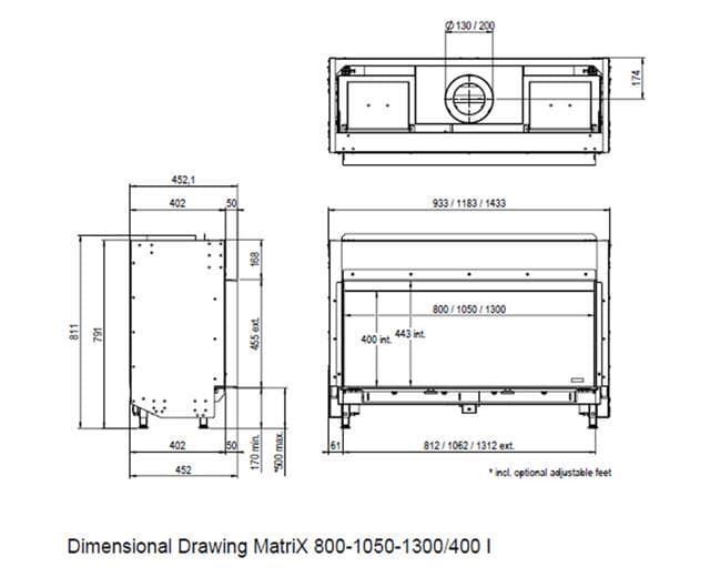 Chimenea gas Faber Matrix Lineal Fire 1300/400 I (Frontal) - Imagen 2